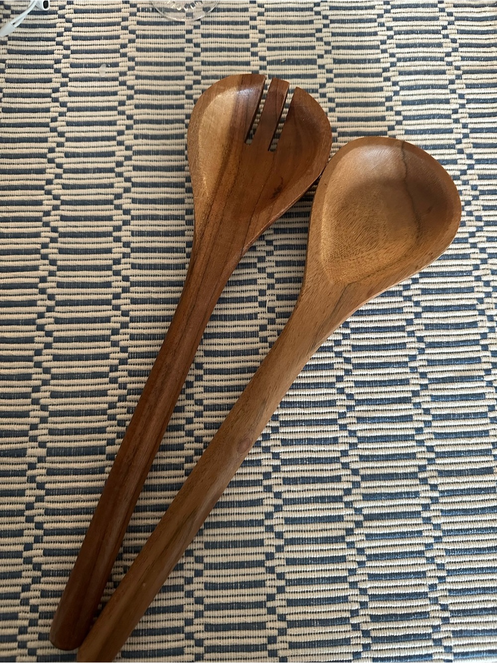 Set of 2 Wooden Cooking Spoons - Natural Wood